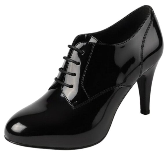 Gianvito Rossi Handcrafted Black Patent Lace Up Stiletto, Size 36.5 (US 6.5) main image 8